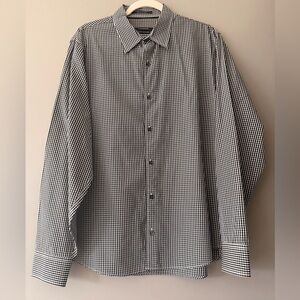 Club Monaco Black and White Gingham Shirt